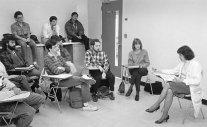 Rita Charon teaching students at Columbia University College of Physicians and Surgeons, 1983