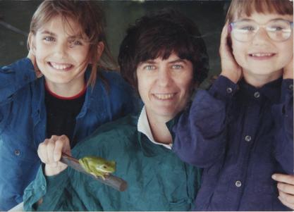 Ruth Dayhoff and her daughters Margaret and Eleanor on a family vacation in Australia, 1994