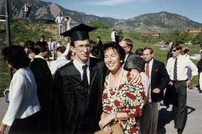 Katherine Detre with her son Tony at his graduation