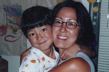 Beatrice Elizabeth Gee and her son, Juan Montoya, 1990s