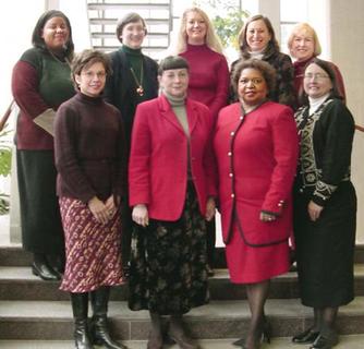 Nunzia B. Giuse (center, front row) with some of her closest collaborators at Vanderbilt University's Eskind Biomedical Library, 1990's