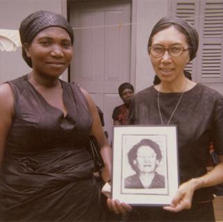 Sister Fernande Pelletier with Christiana Baanie, who became her maternal guardian after the death of her mother, 1976