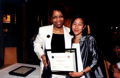 Joan Y. Reede with fifth year fellow Dr. Alice Chen at the Commonwealth Fund graduation, 2001