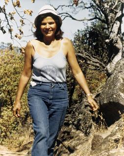 Helen Rodriguez-Trias hiking. This was her favorite picture which she kept on her office, ca. 1970