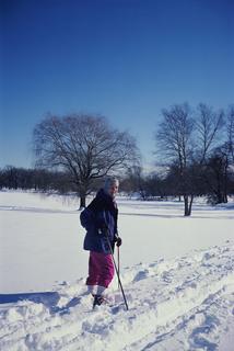 Janet D. Rowley skiing, 2001