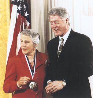 Janet D. Rowley with President Bill Clinton, 1999