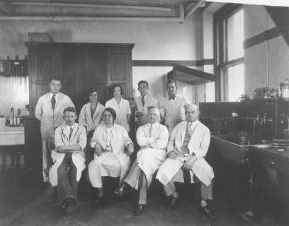 Florence Sabin with her laboratory staff at the Rockefeller Institute, 1930