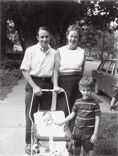 Marianne Schuelein with her husband Ralph Kraus and their sons Peter and Steven, 1971