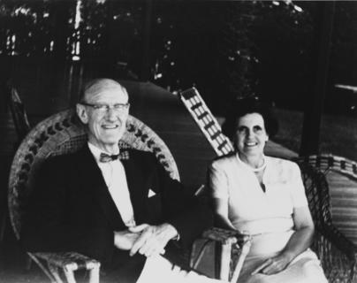 Dr. Caroline Bedell Thomas and Dr. Henry Thomas at their summer home, ca. 1956