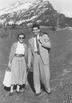 Elisabeth Kübler walking in the mountains with her future husband, Emanuel Ross, in Austria, ca. 1955